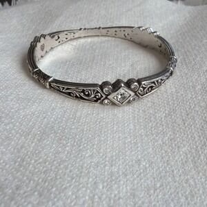 BRIGHTON‎ ZOE Crystal Silver BANGLE Bracelet